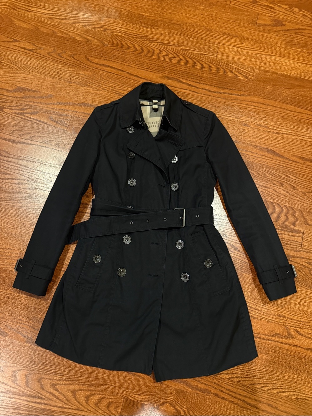 Burberry Brit Black Trench Coat Women’s Size XS/S